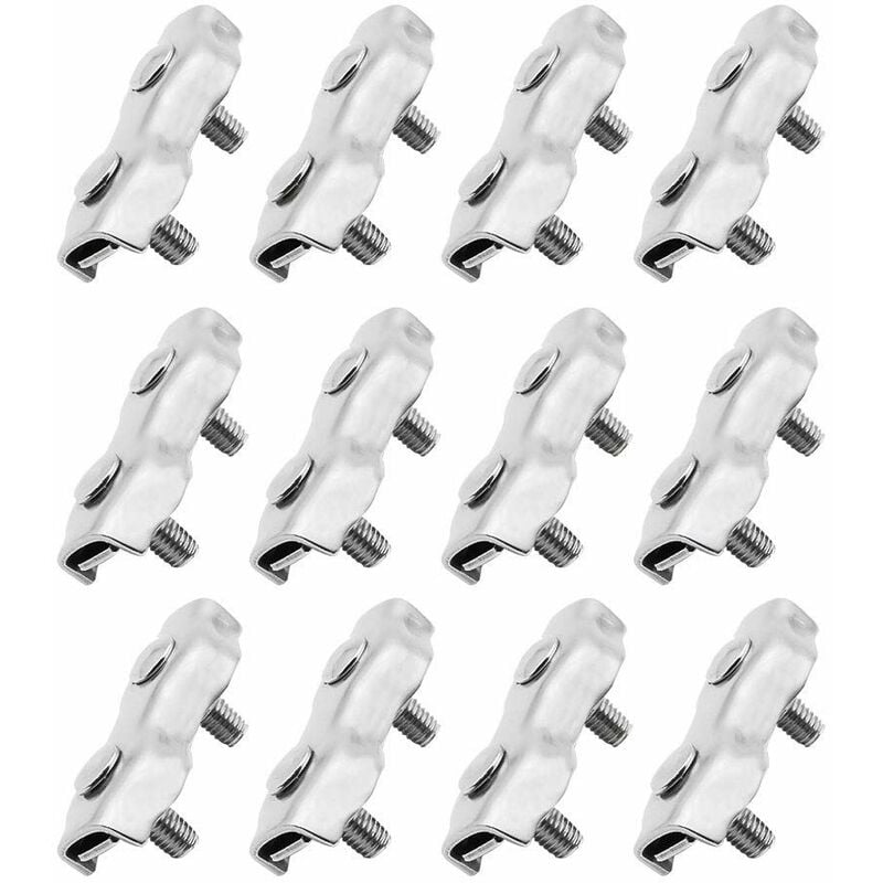 12 szt. Zacisków do lin stalowych Duplex M2 2mm ze stali nierdzewnej 304 do lin stalowych 2mm