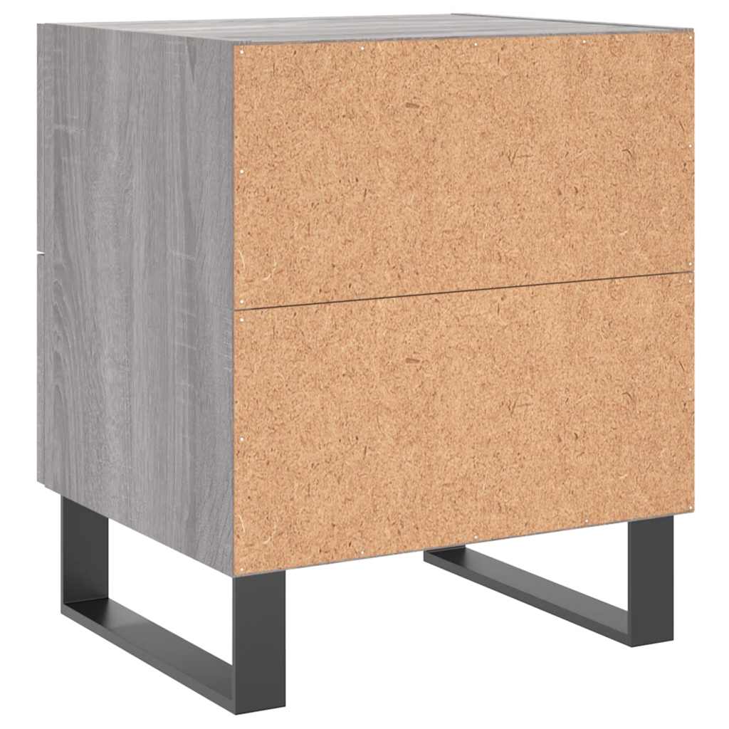 Mesitas noche 2 uds madera ingeniería gris Sonoma 40x35x47,5 cm vidaXL - 9