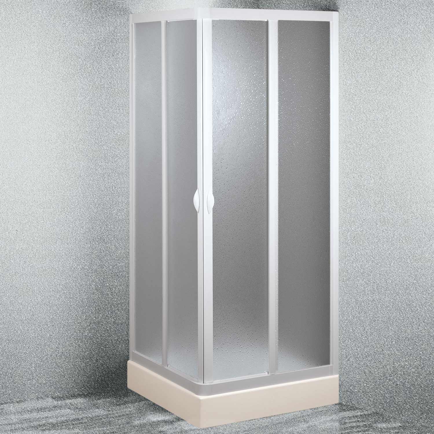 Mampara de Ducha 70x70 CM de Acrílico mod.Smart con Apertura Central - 2