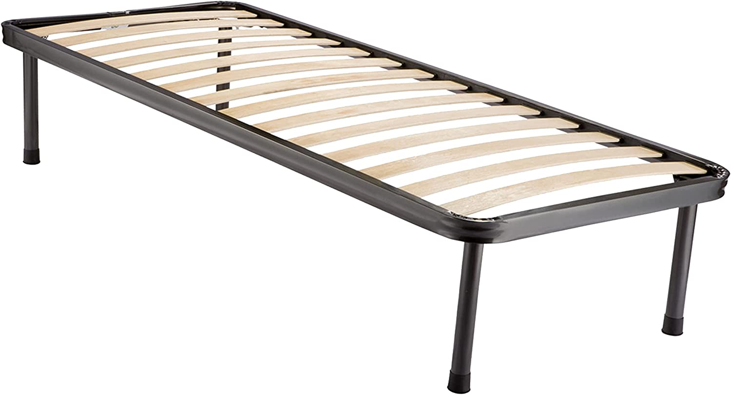 Rete singola ortopedica 80x190 con telaio in metallo a doghe in