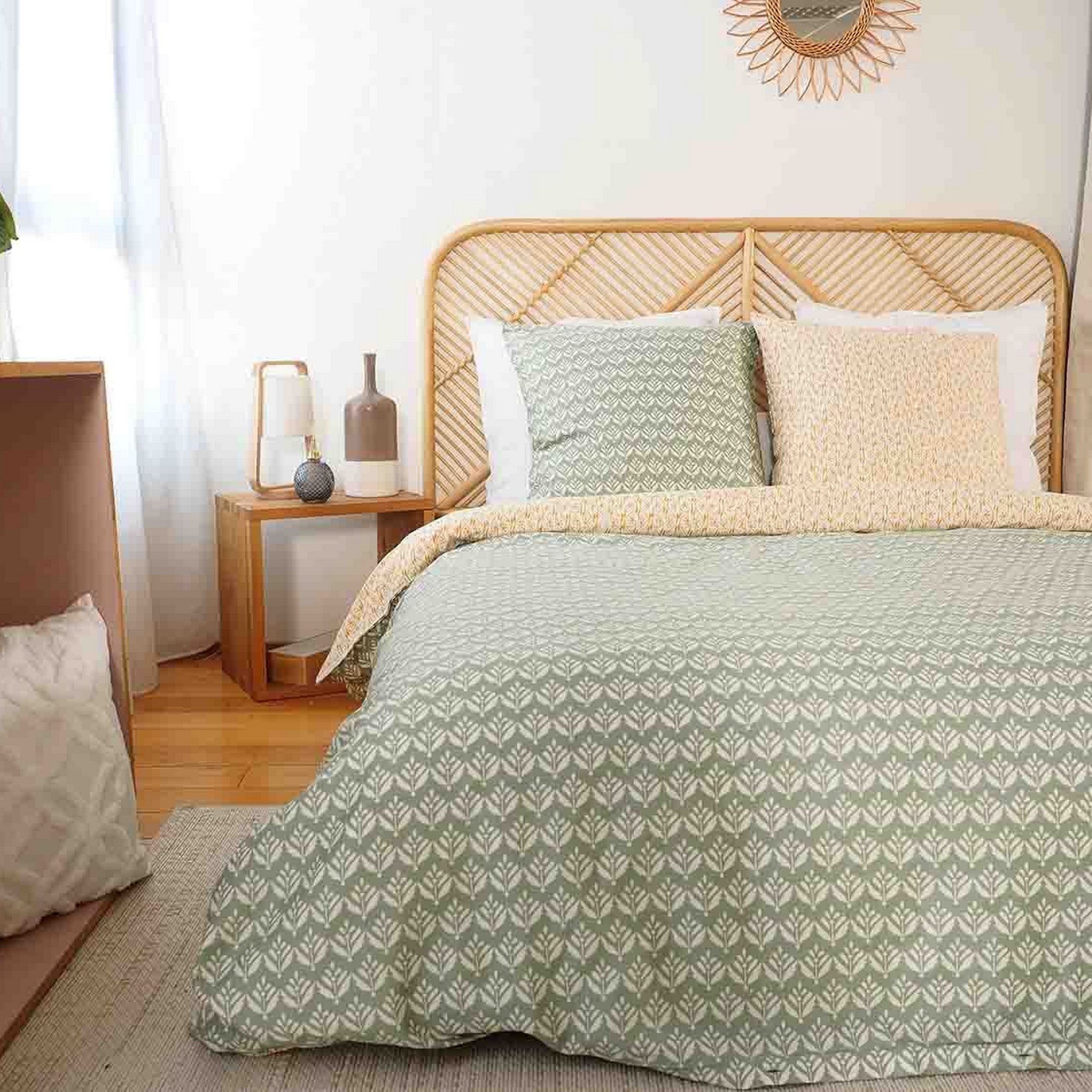 Housse de couette 220x240 + 2 taies d'oreiller 63x63 Satin de Coton Bio Orient - 3