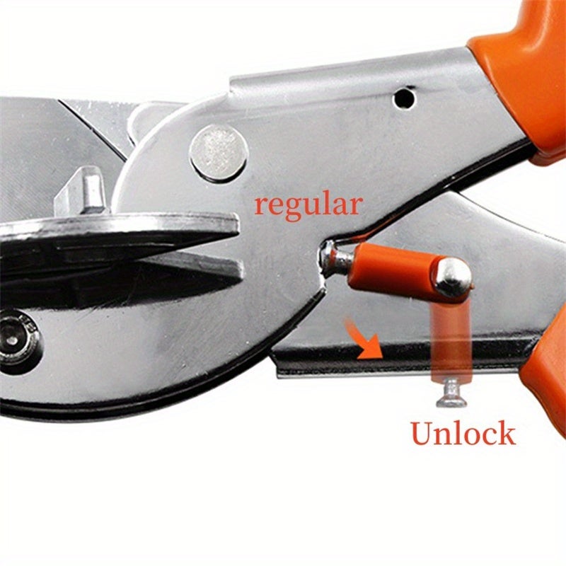 Tesoura multiusos com ângulo de corte de 45 a 135 graus, opção de corte de fendas em arame, lâminas sobresselentes, Laranja - 3
