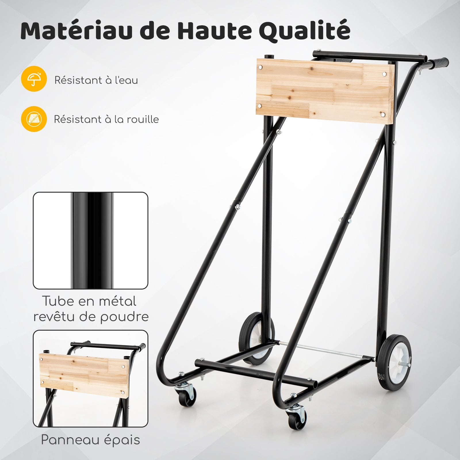 Support Moteur de Bateau Hors-Bord, Chariot de Transport de Moteur, Capacité de 150 KG, pour Réparation, Entretien, et Transport de Moteurs - 4