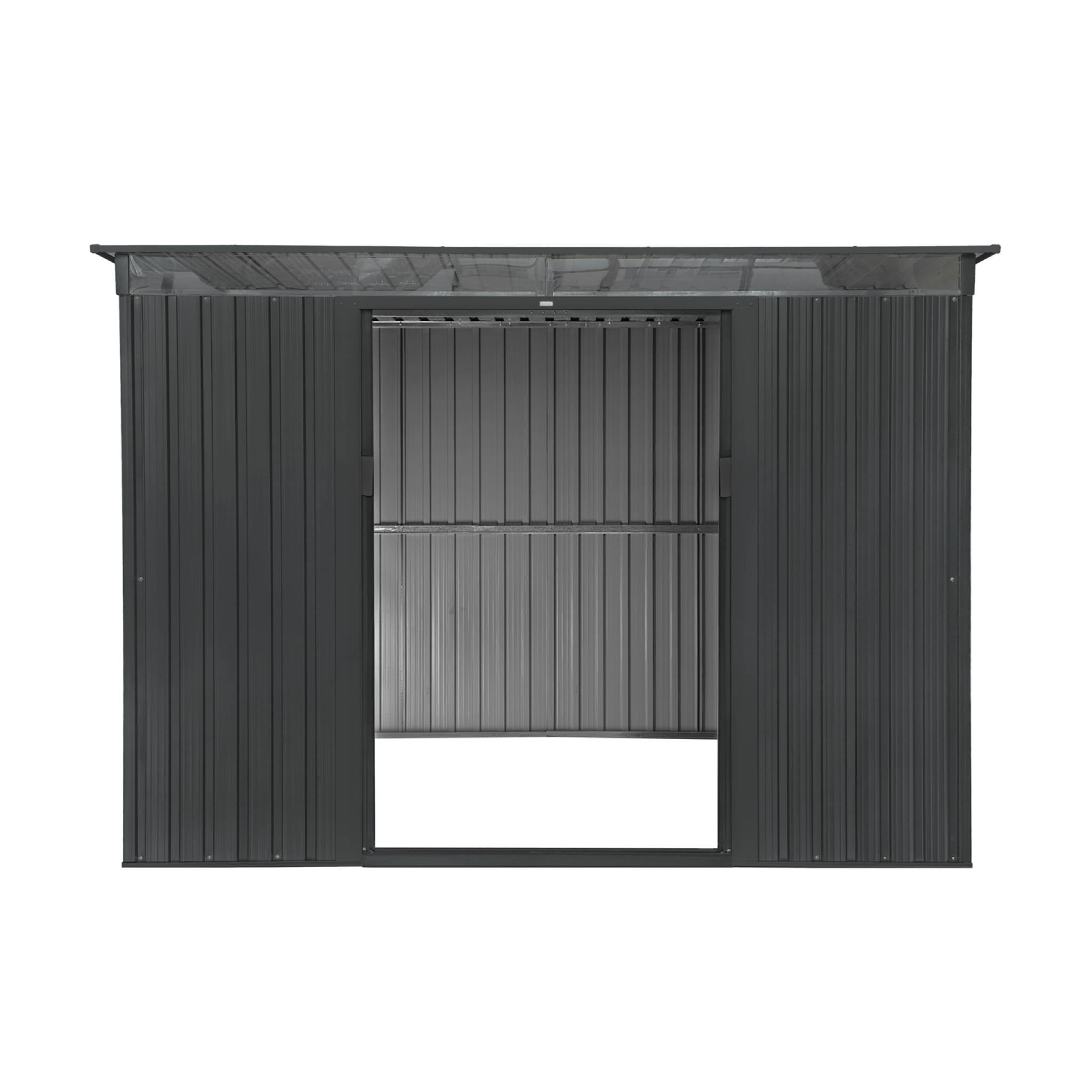 Abri de jardin en métal couleur anthracite 4.85m² avec puits de lumière - AUDOMAROIS- AUDOMAROIS - 4