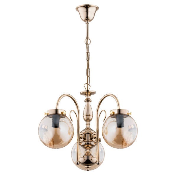Lampa wisząca Hero złota 3xE14x10W klasyczna wym: 65 x 51 x 51 cm metal Alfa