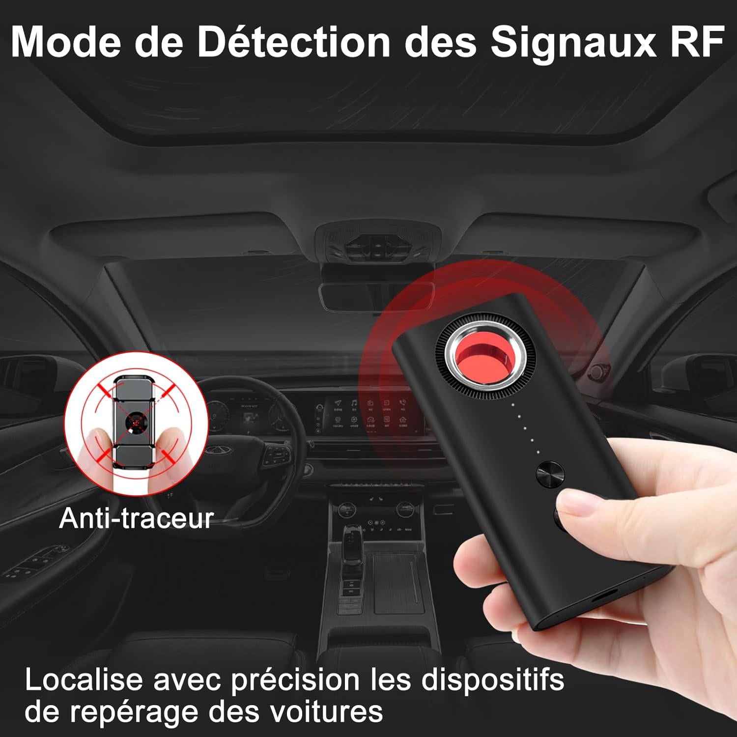 Détecteur D'espionnage, Détecteur de Caméra Cachée, Détecteur de Mouchard, Détecteur de Caméra Mini, Détecteur de RF, Détecteur de GPS/Caméra - 2