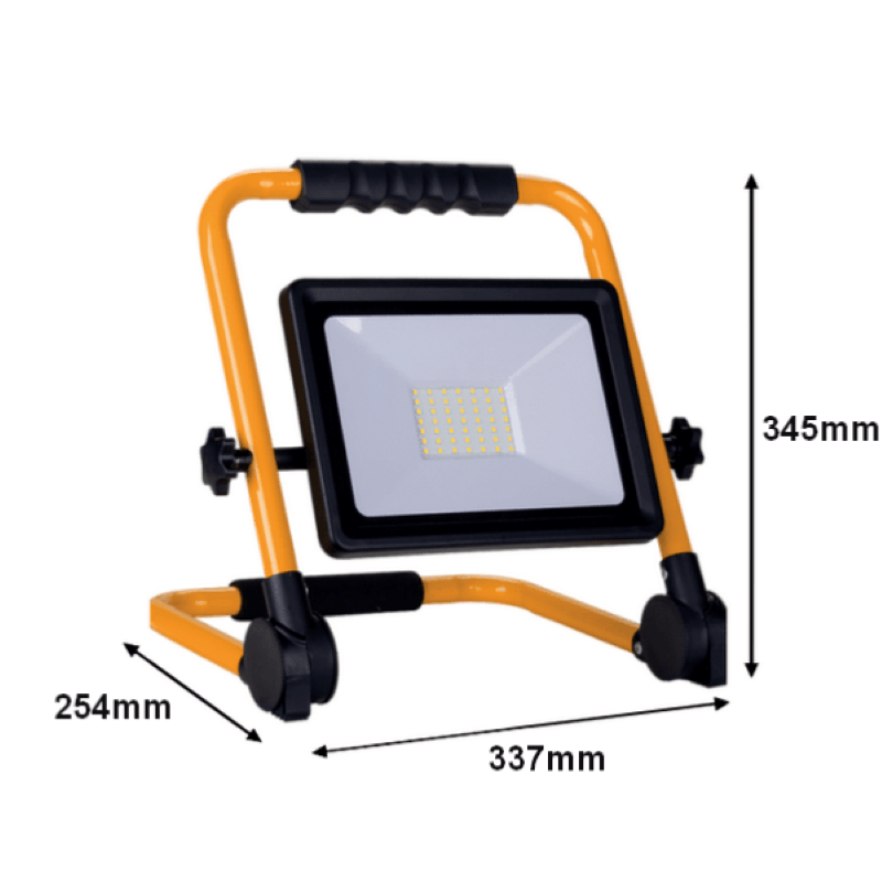 Projecteur LED 50W pour Chantier Portable IP65 + 3M de câble - Blanc Froid 6000K - 8000K - SILAMP - 2