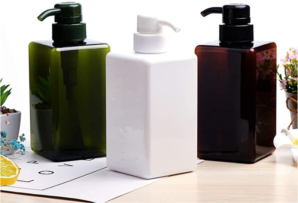 Dispenser di sapone da 450 ml, include 2 flaconi di plastica vuoti con pompa, adatto per l'uso in cucina e in bagno - Bianco - 5