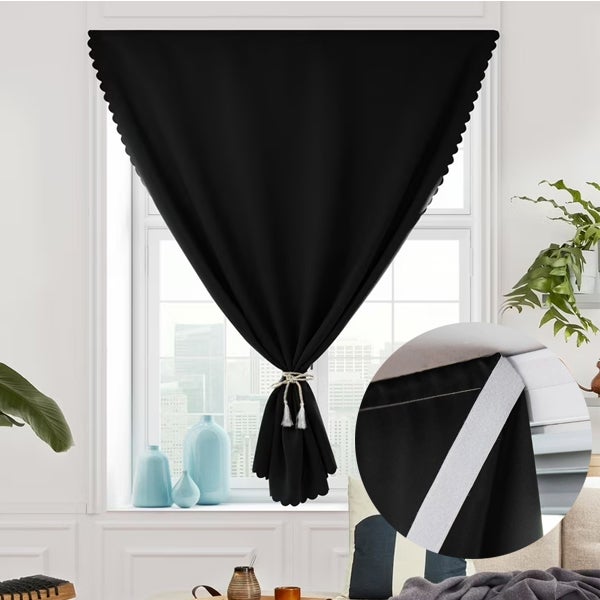 Zasłony zaciemniające 132 cm x 243 cm, przenośne zasłony zaciemniające samoprzylepne, zasłony termoizolacyjne, zasłony do dekoracji wnętrz