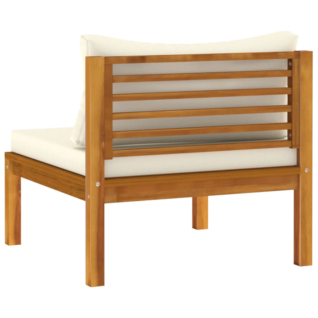 Salon bas de jardin en bois Beige 3 personnes - 5