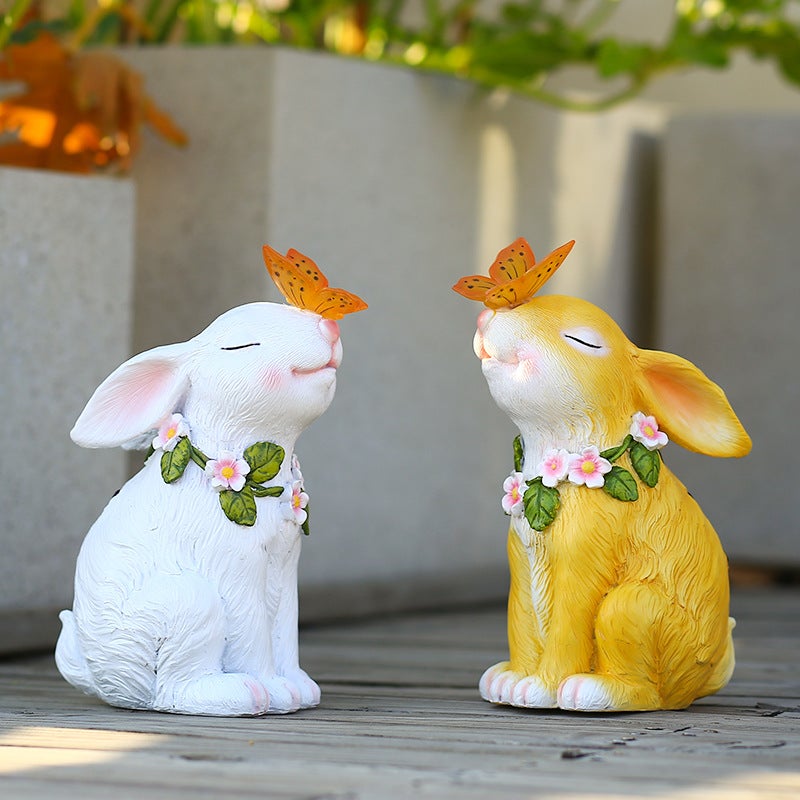 Figurines De Lapins De Jardin Féeriques – Lot De 7 Miniatures En Résine, Décoration Intérieur Et Extérieur