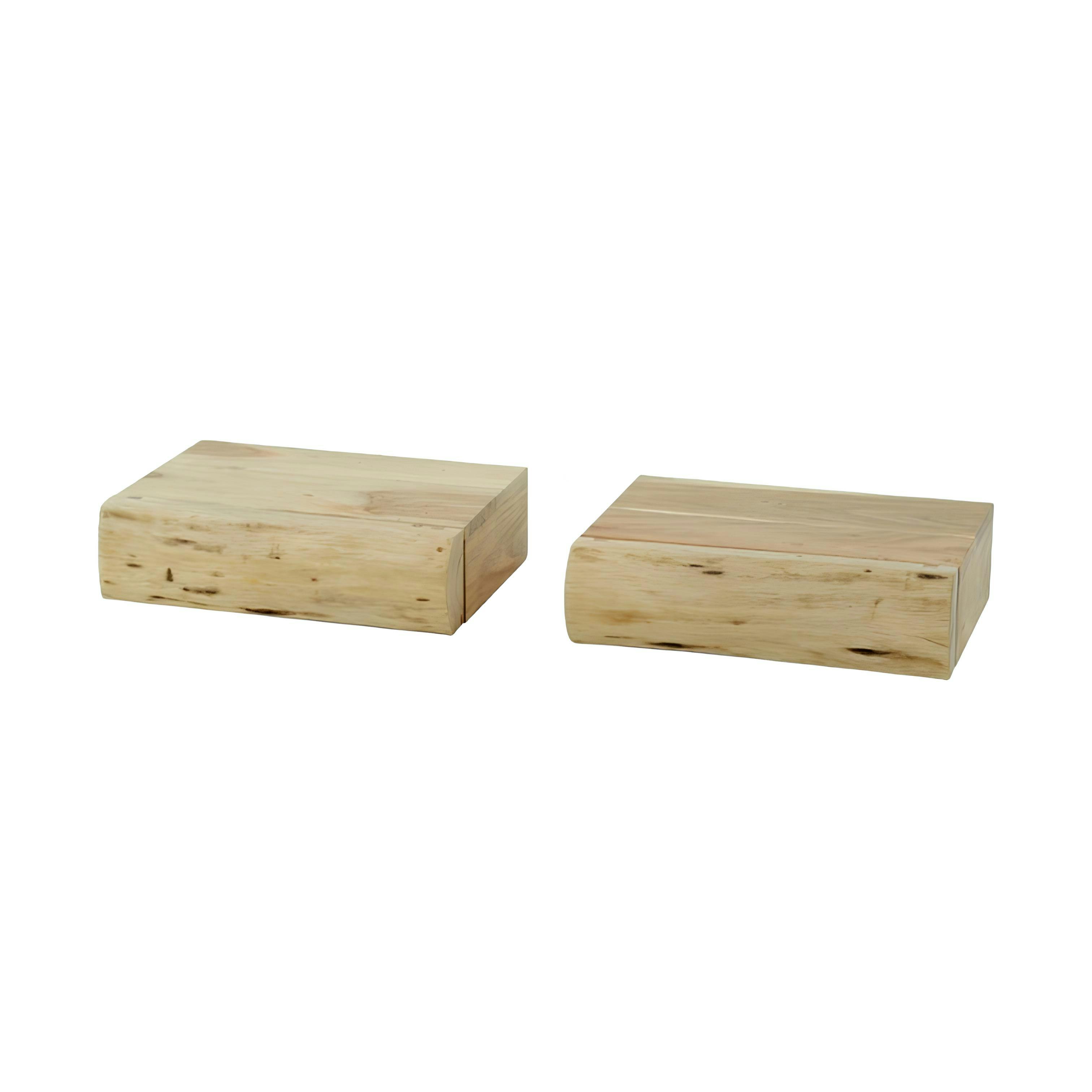 Petite table de chevet murale en bois clair 1 tiroir (lot de 2) MELBOURNE - 5