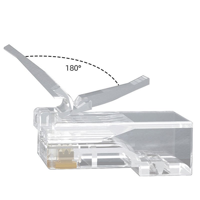 Lot de 50 connecteurs RJ45 Cat6 Cat6a 23AWG Plaqués or 8P8C Ethernet Modulaire Plug UTP pour câbles solides non blindés et câbles standard - 5