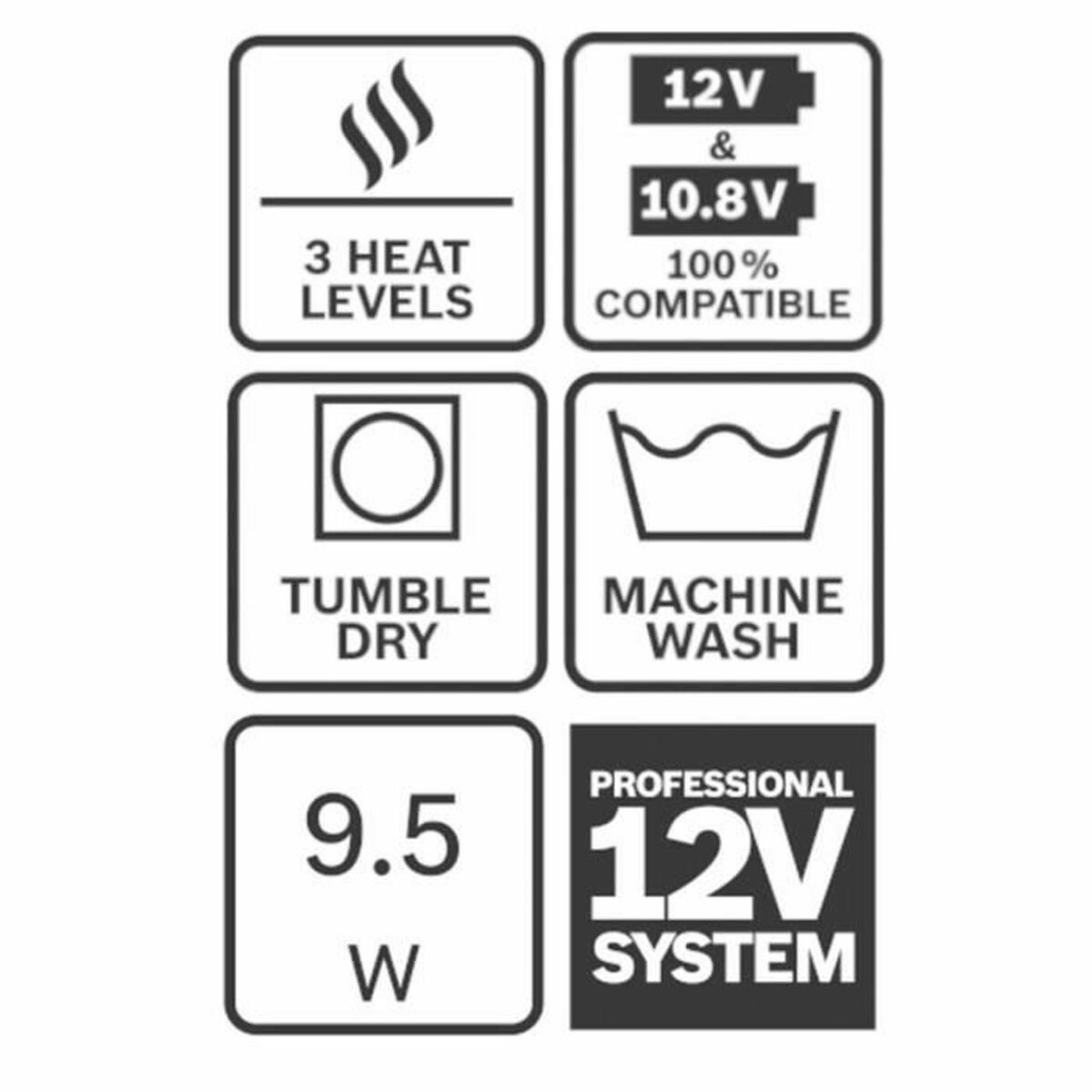 Bosch Professional 06188000GD Sweat à capuche chauffant Taille du vêtement: L noir - 5