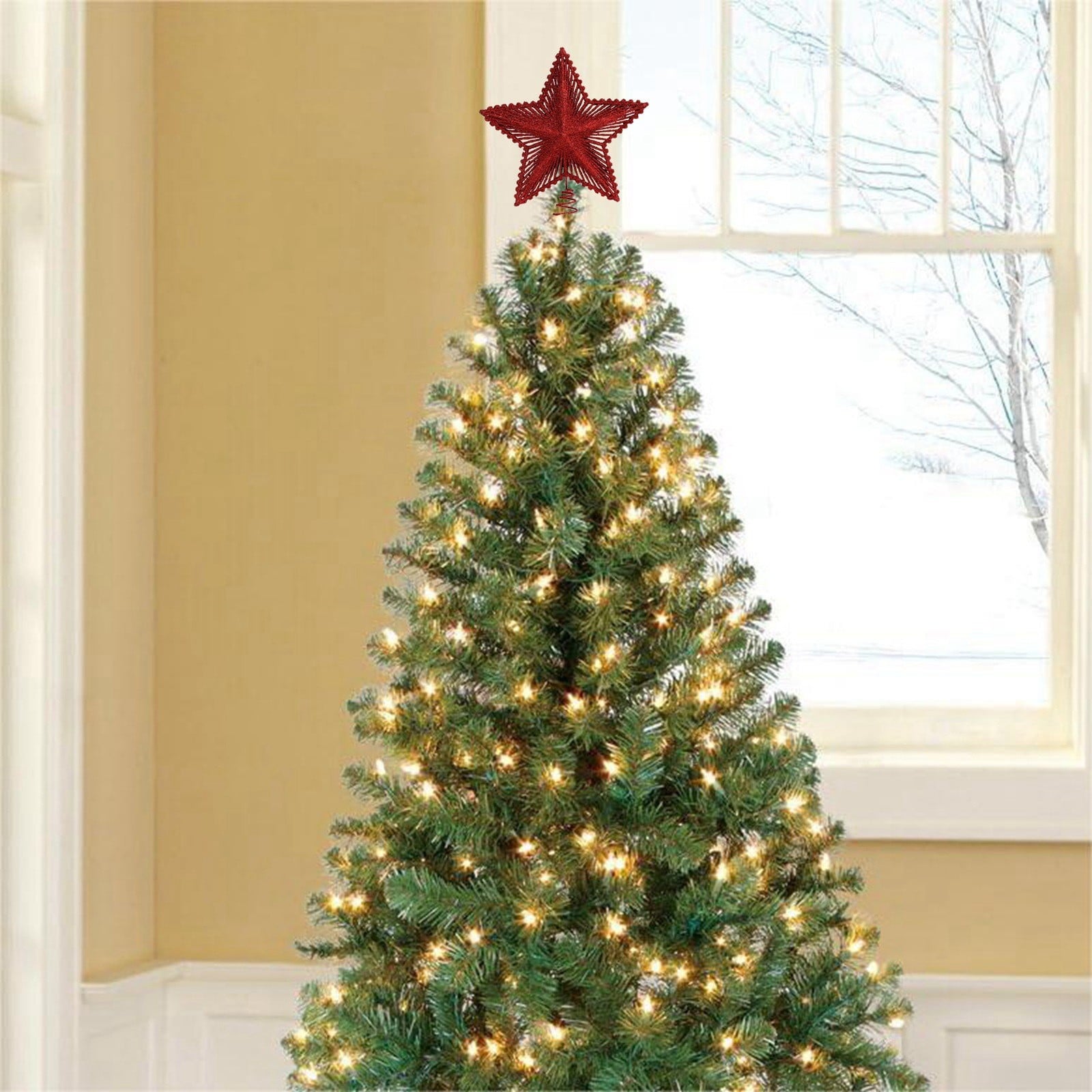 Puntale Stella Rosso Cm 30 Per Albero Di Natale Da Decorazioni Natalizi Addobbi 78640305
