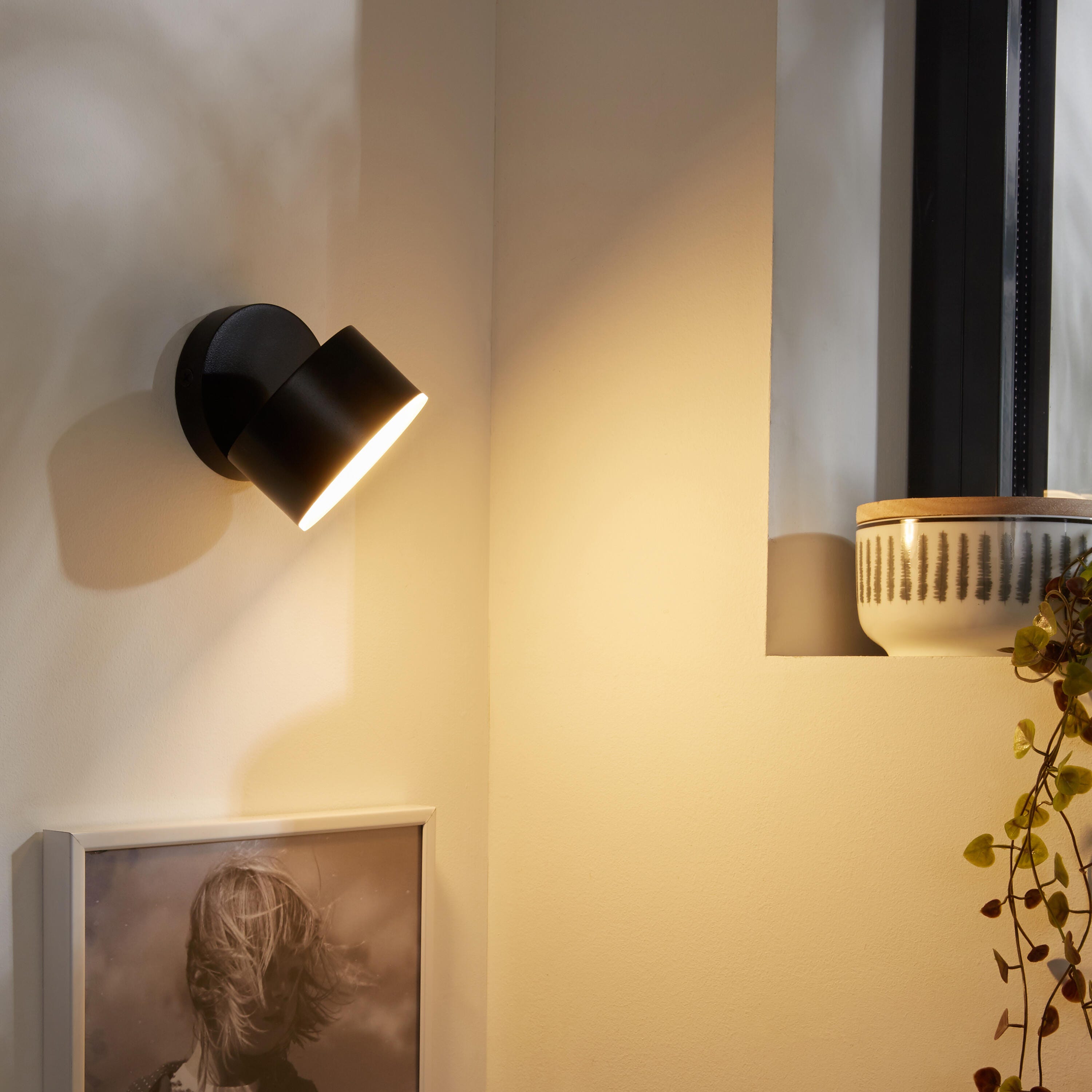 Applique LED, alluminio / acrilico, nero, Dopan, INSPIRE - 2