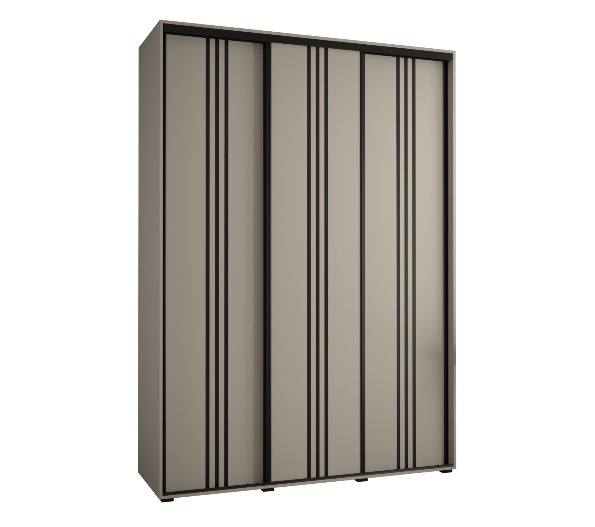 Szafa przesuwna wysoka Dakota 6 170 x 45 x 235,2 cm kaszmir + u. czarny - Abiks Meble