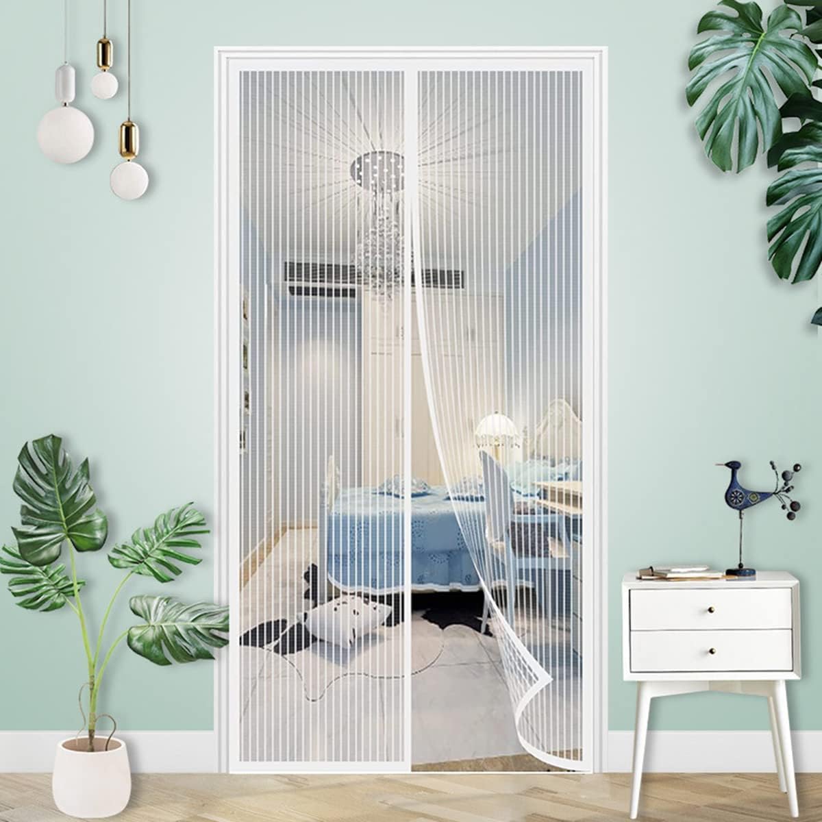Porte moustiquaire magnétique, rideau de porte anti-mouches, moustiquaire de porte à fermeture magnétique, fermeture automatique, 120x220CM blanc - 3