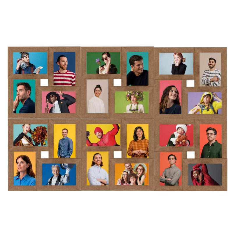Collage de cadres photo de photo 24x(10x15 cm) Marron clair MDF - 2