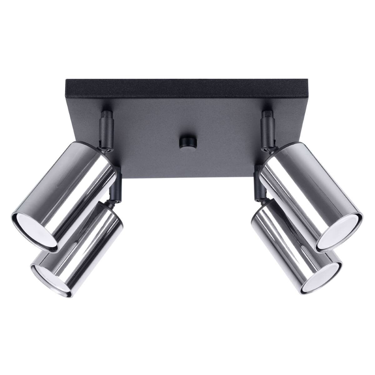 Lampa sufitowa wisząca Winx czarna-chromowana 4xGU10x10W wym: 19 x 25 x 25 cm metal Sollux Lighting