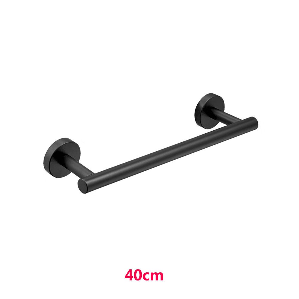 40 cm czarny wieszak na ręczniki ze stali nierdzewnej 304, pojedynczy szczotkowany pręt