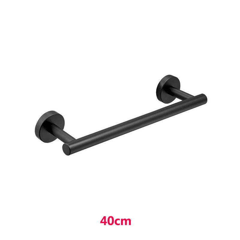 40 cm czarny wieszak na ręczniki ze stali nierdzewnej 304, pojedynczy szczotkowany pręt