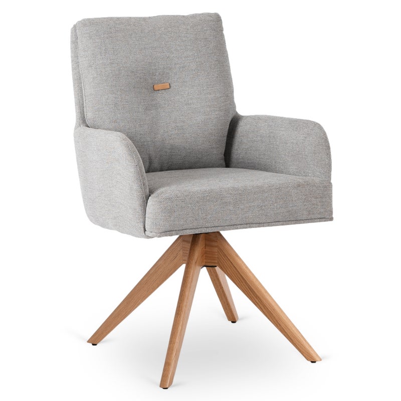 Krzesło Obrotowe Kubełkowe Tapicerowane Do Jadalni Salonu Szary BIANCO