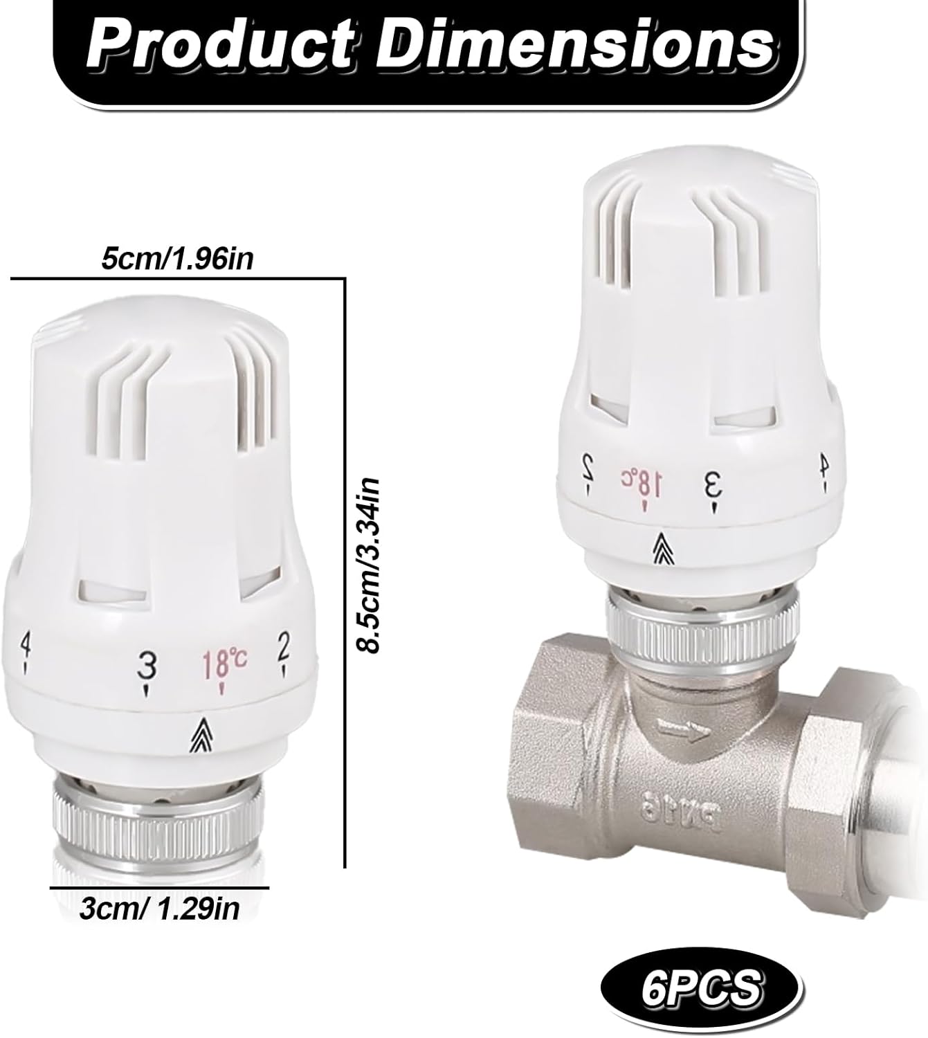Tête Thermostatique Pour Radiateur - Filetage M30 X 1,5 - Réglage Automatique 0 à 5 - Protection Anti-gel - Blanc