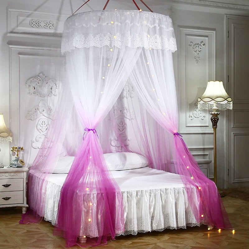 DOUBLE COUCHE LIT Rideau Princesse Rond Dôme Literie