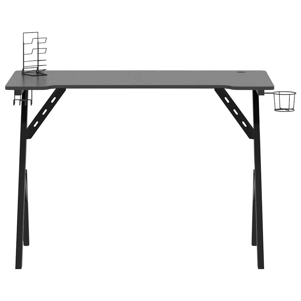 Bureau de jeu avec pieds en forme de Y Noir 110x60x75 cm vidaXL - 4