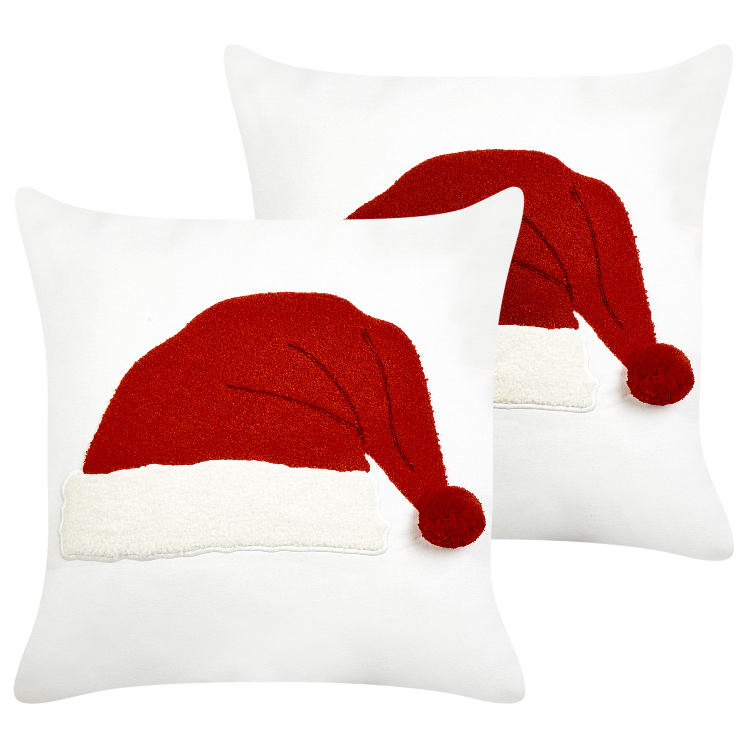 Set de 2 perne decorative PRETZEL Bumbac 45 x 45 cm Alb Model festiv 2buc