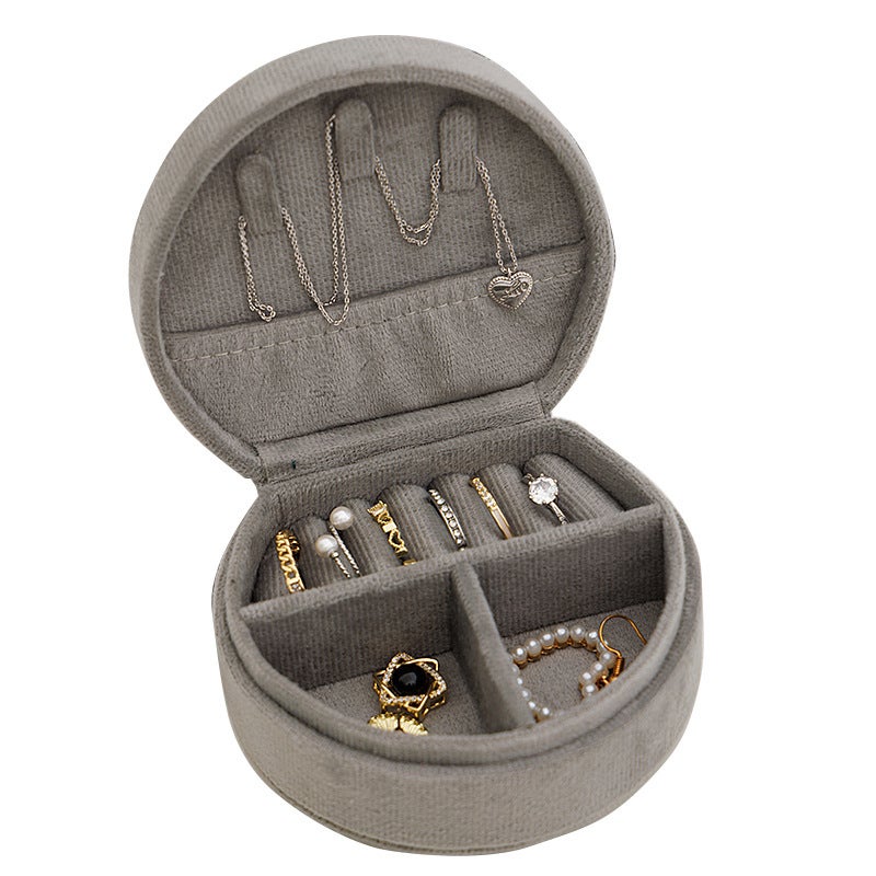 Mini Boîte à Bijoux Organisatrice Portable - Couleur Beige, Pratique Et Mignonne