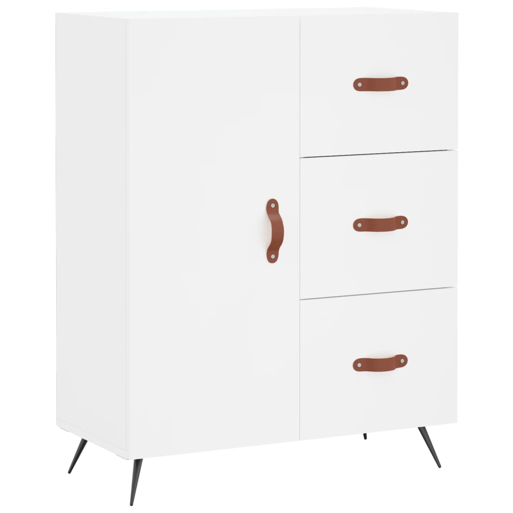 Buffet haut Blanc 69,5x34x180 cm Bois d'ingénierie - 7