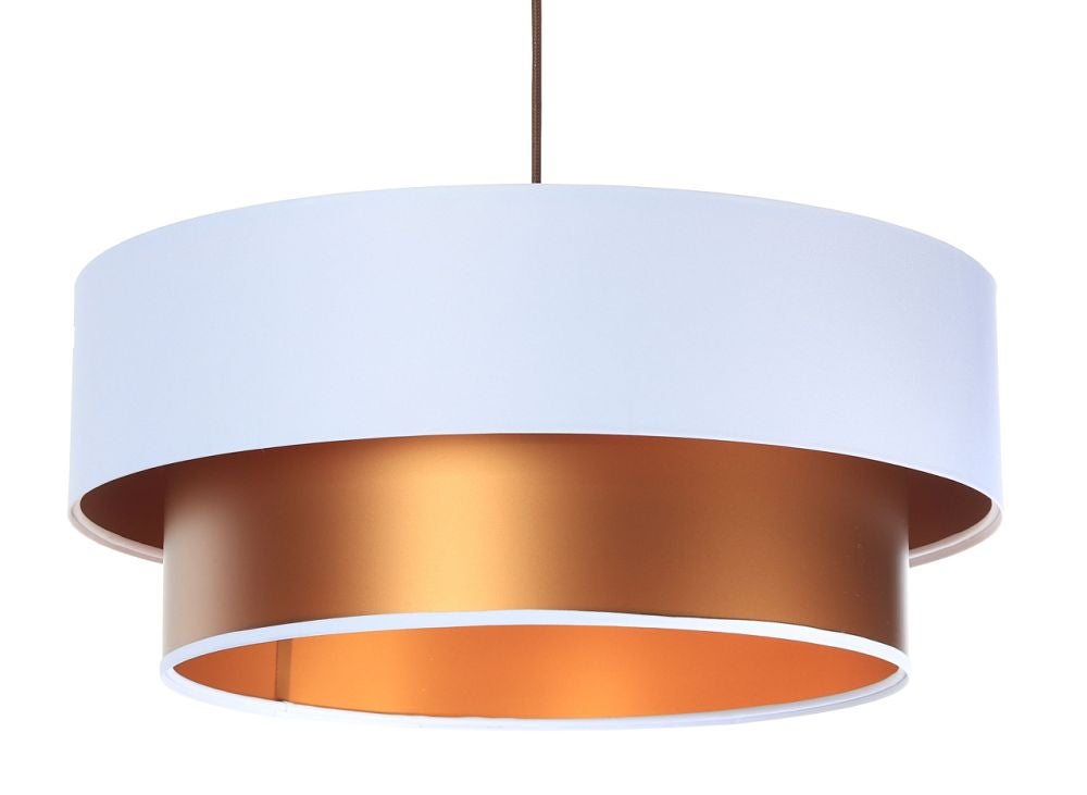 Lampa wisząca DOUBLE WHITE 50 biała/miedziana