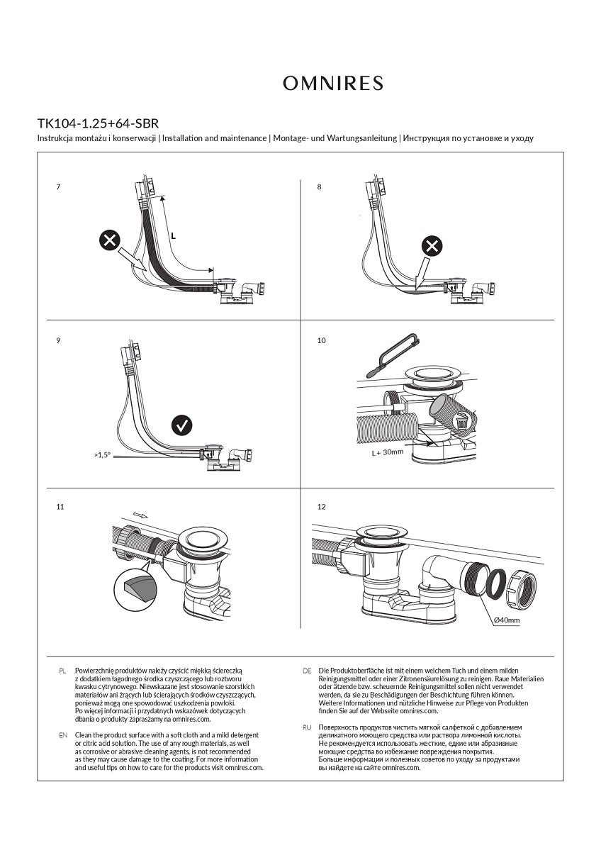 Ensemble de vidange de baignoire avec bonde extra-plat en laiton - Bronze antique - 4