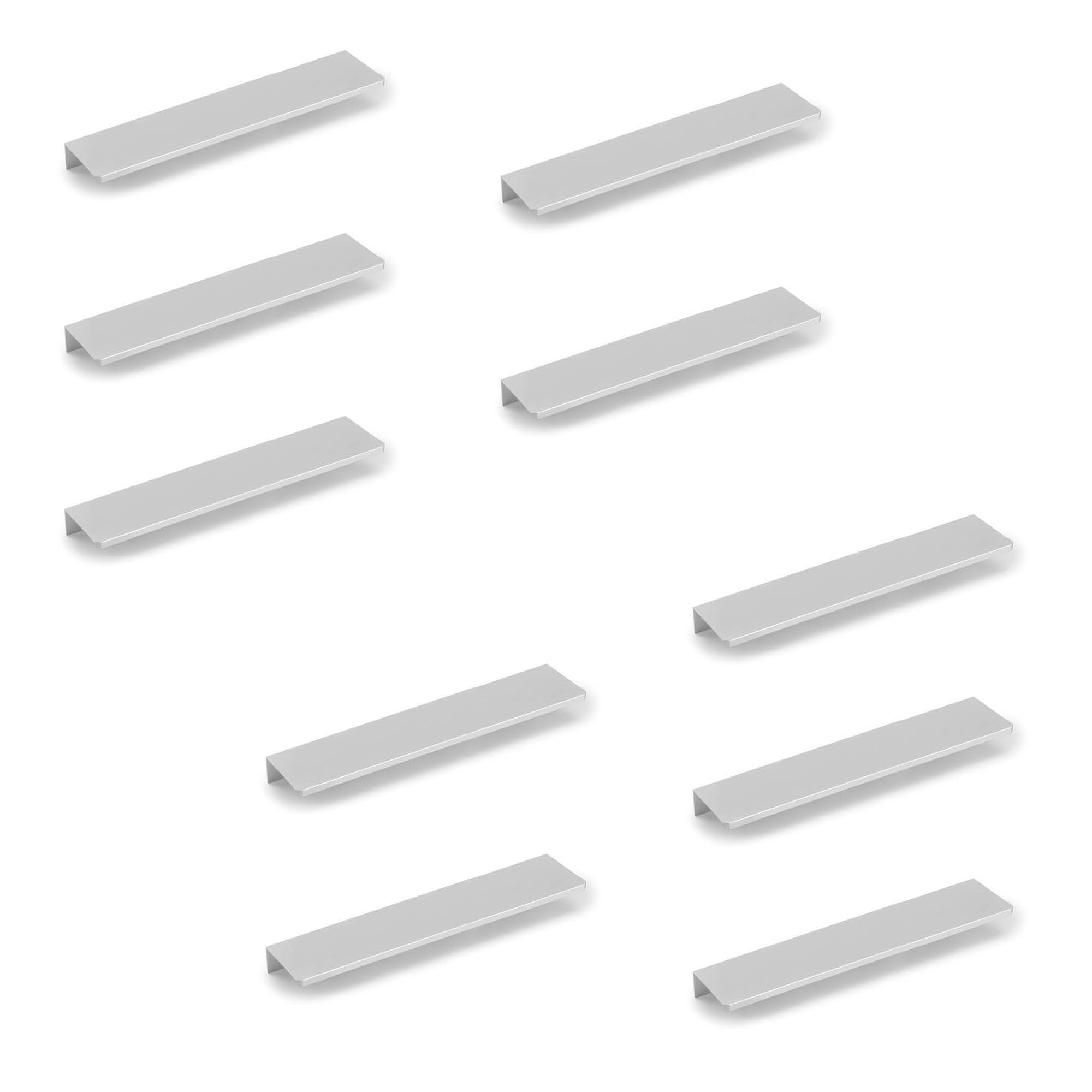 Emuca Pakiet 10 uchwytów meblowych Picanya, L104mm, Rozstaw 64mm, Aluminium, Anodowany mat
