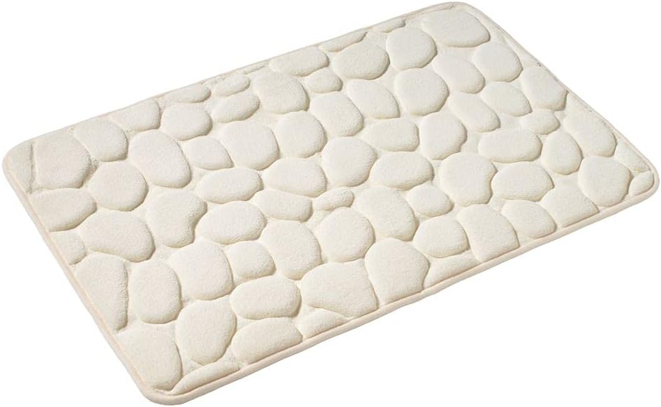 Mata łazienkowa z pianki memory, miękka, antypoślizgowa, z mikrofibry, biała (50 x 80 cm)