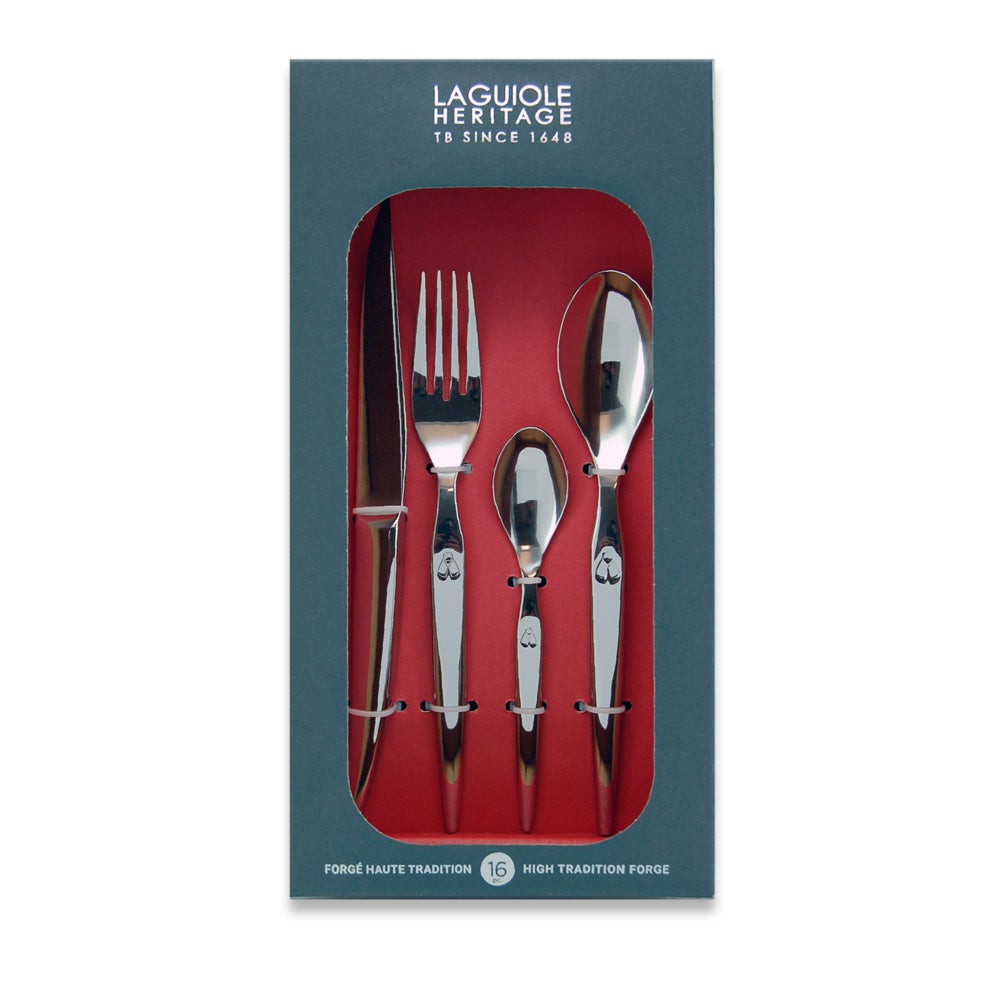 Alata Konrad Set di posate in acciaio inox 18/10 lucido per 12 persone, set di posate 60 pezzi, coltello monoblocco, lucido, lavabile in lavastoviglie