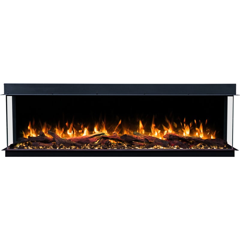 Trójstronny kominek elektryczny Emotion Flame Solis 150 - ogień premium, do zabudowy - 150x30x46 cm - kominek LED z grzaniem 750/1500W