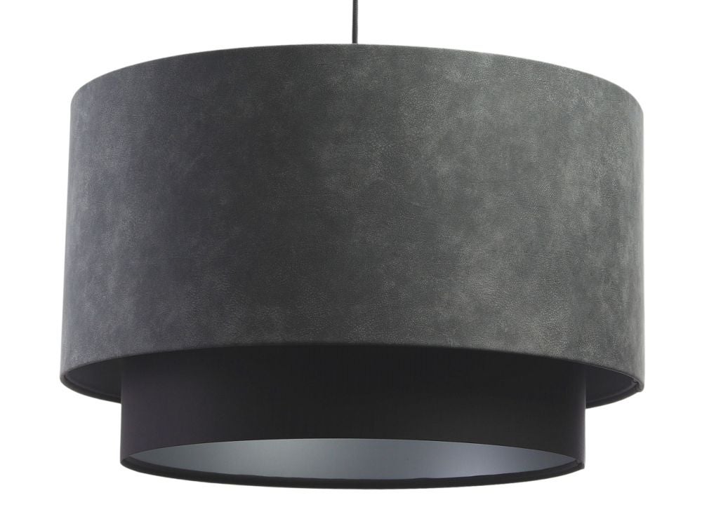 Lampa wisząca DOUBLE ZAMSZ 60 szara/czarna