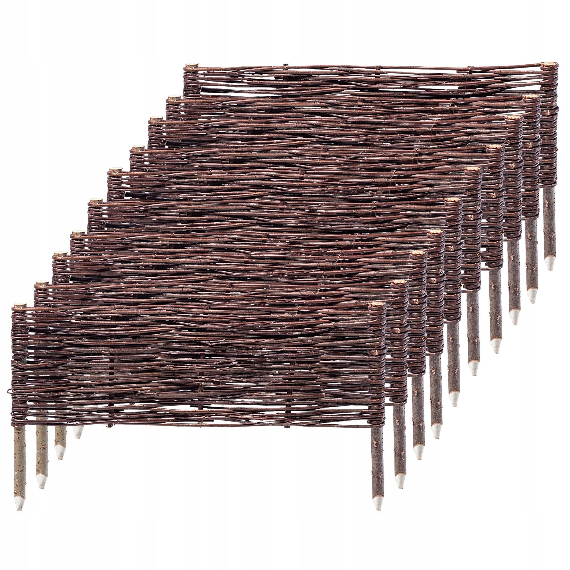 PALISADA OGRODOWA WIKLINOWA OBRZEŻE TRAWNIKOWE PŁOTEK 60x20 cm ZESTAW 10szt