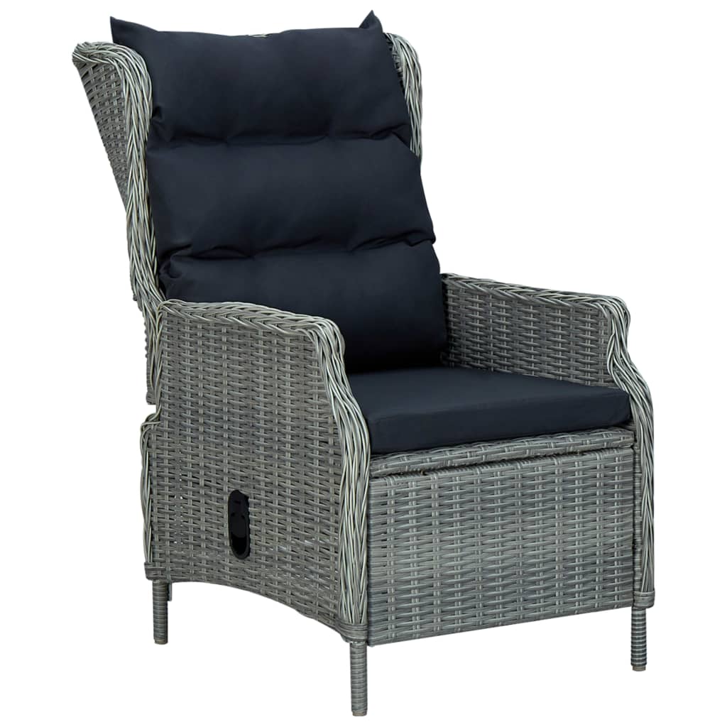 Mobilier à dîner 9 pcs avec coussins Résine tressée Gris clair 9 - 4