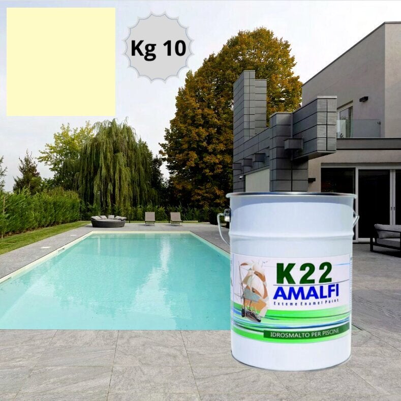 Jumbo Swimming Paint K22 Smalto per Piscine Base Acqua Vernice Waterpool Kg 10 (100 M²) Avorio Ral 1013 - 4