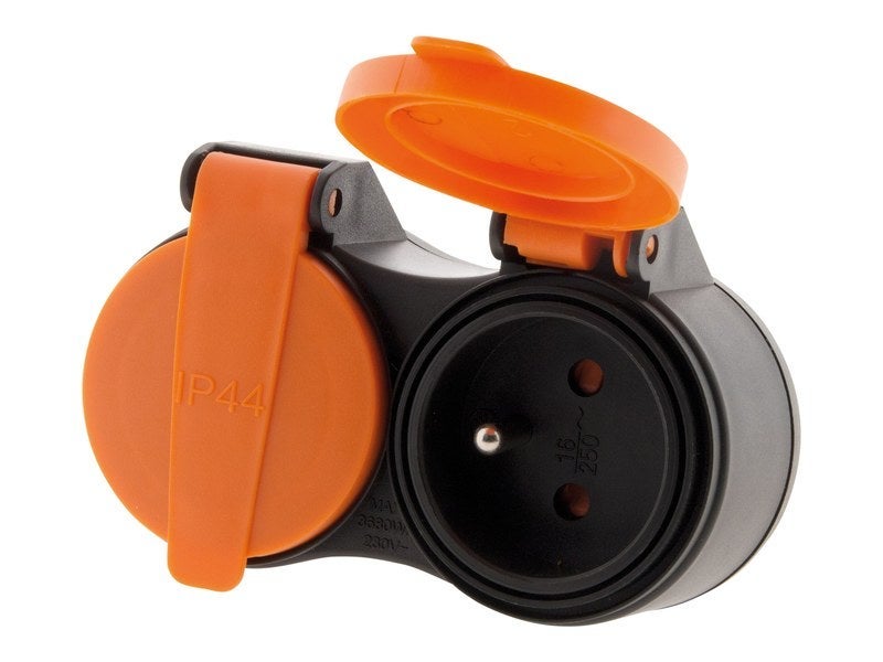 Prolongateur Électrique 2x1,5mm² Orange 10m Avec Boîtier Étanché IP54 - Zenitech