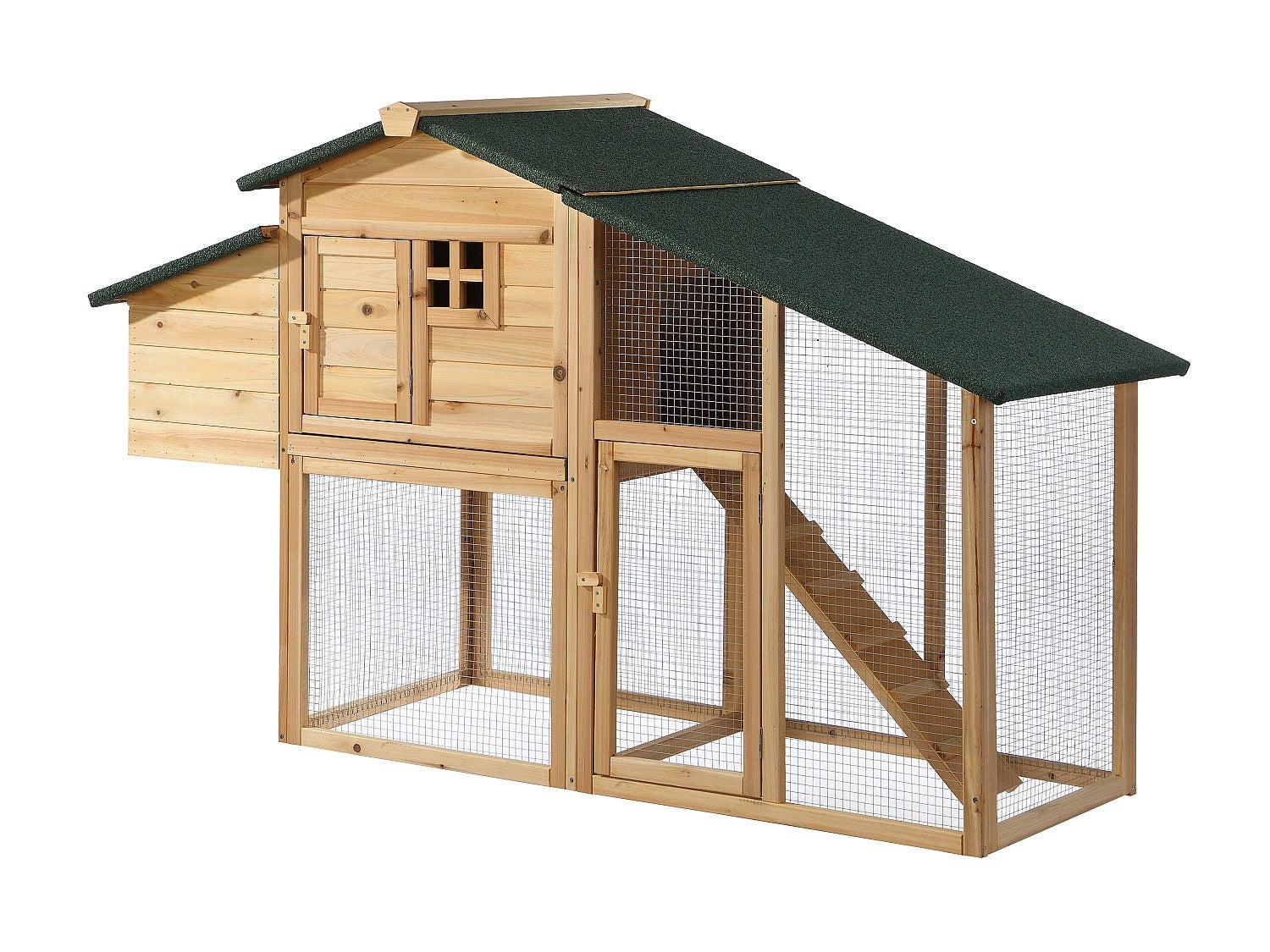 Pollaio con recinto 4 galline L. 173 x P. 64 x H. 108 cm in Legno Naturale - LEVAS - 7