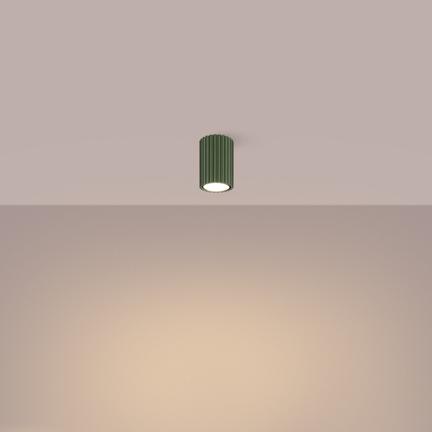 Reflektor sufitowy spot natynkowy Karbon okrągły zielony oliwkowy 1xGU10x10W wym: 10 x 6,5 x 6,5 cm aluminium Sollux Lighting - 3