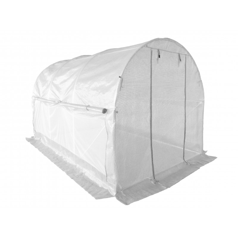 Tunel ogrodowy 4iQ Group 2,5x4m Biały Folia UV 25mm siatka na insekty