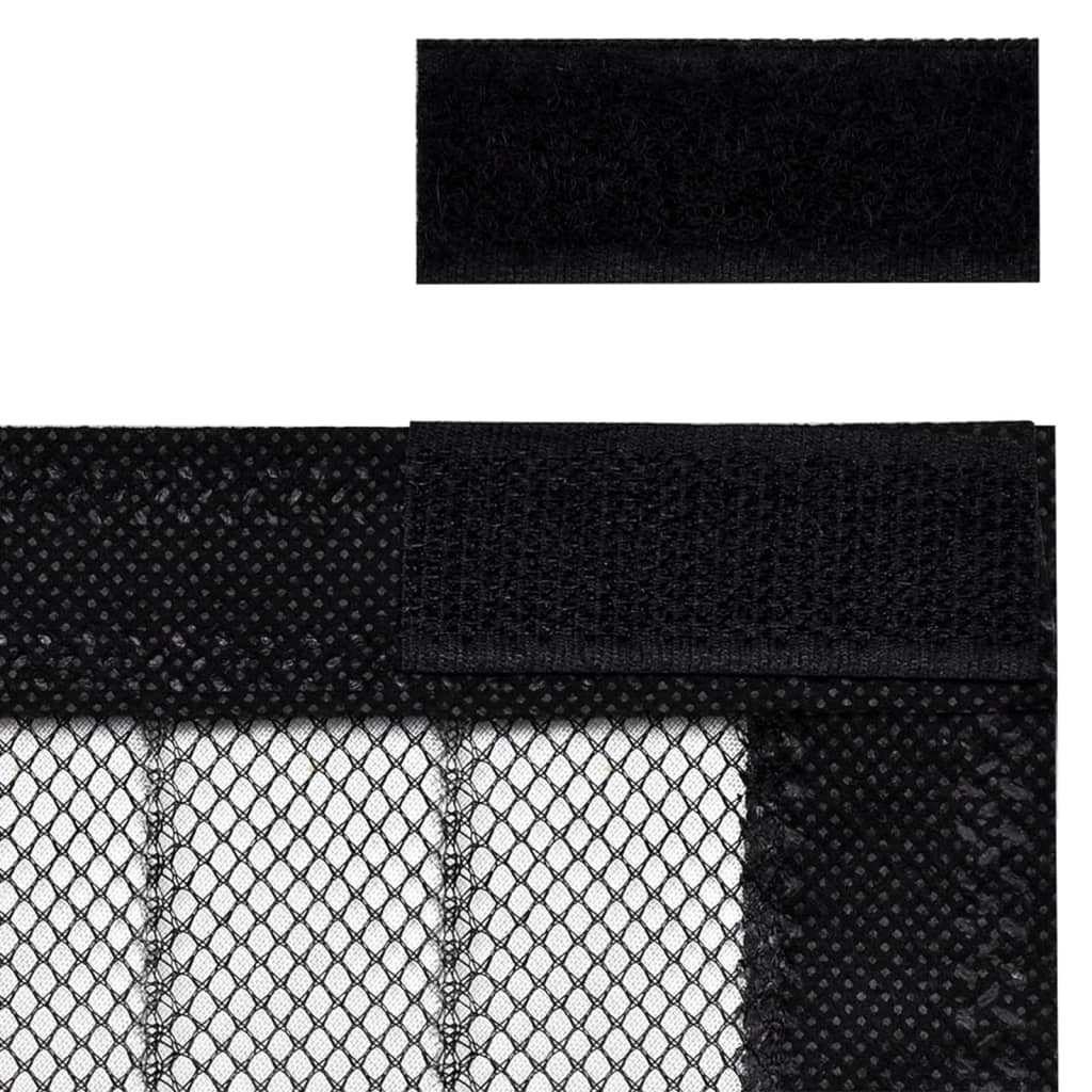 Rideaux de porte anti-insectes 2 pcs et aimants noir 220x130 cm CFW65324 - 7