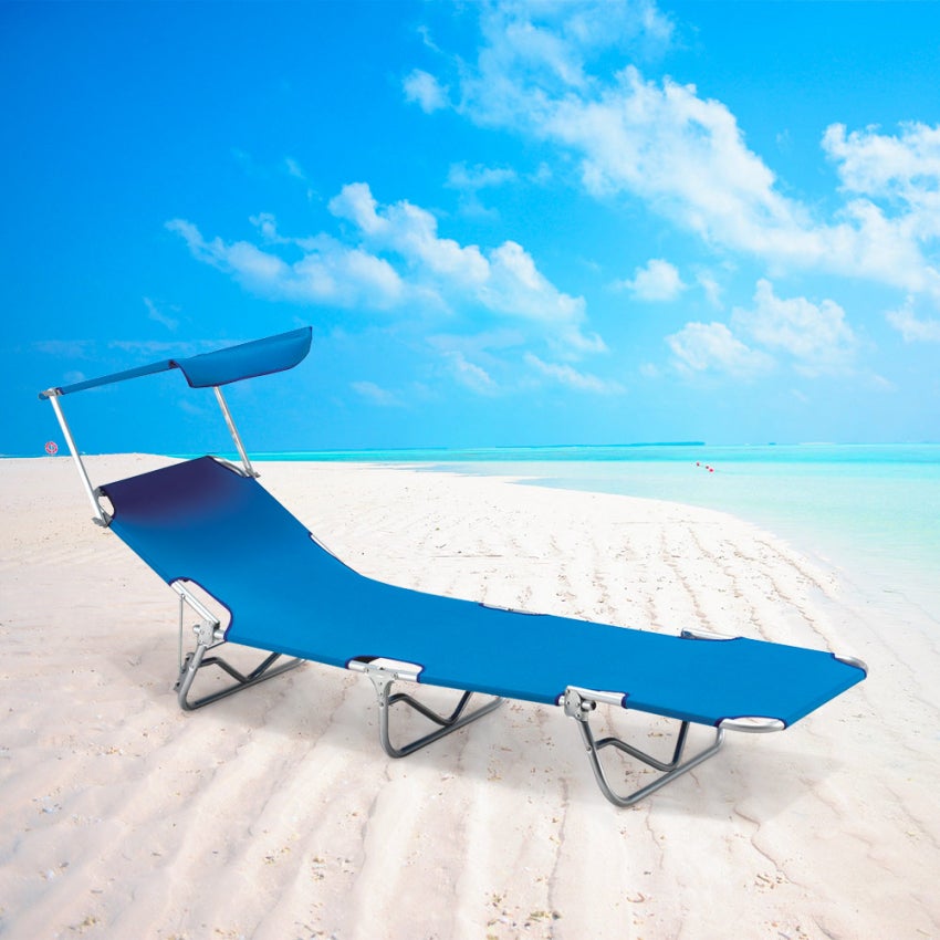 Chaise Longue Pliable Bois Hêtre - Toile Polyester 220g/m², Capacité 130 Kg - Cadeau Fête Des Pères, Jardin, Plage