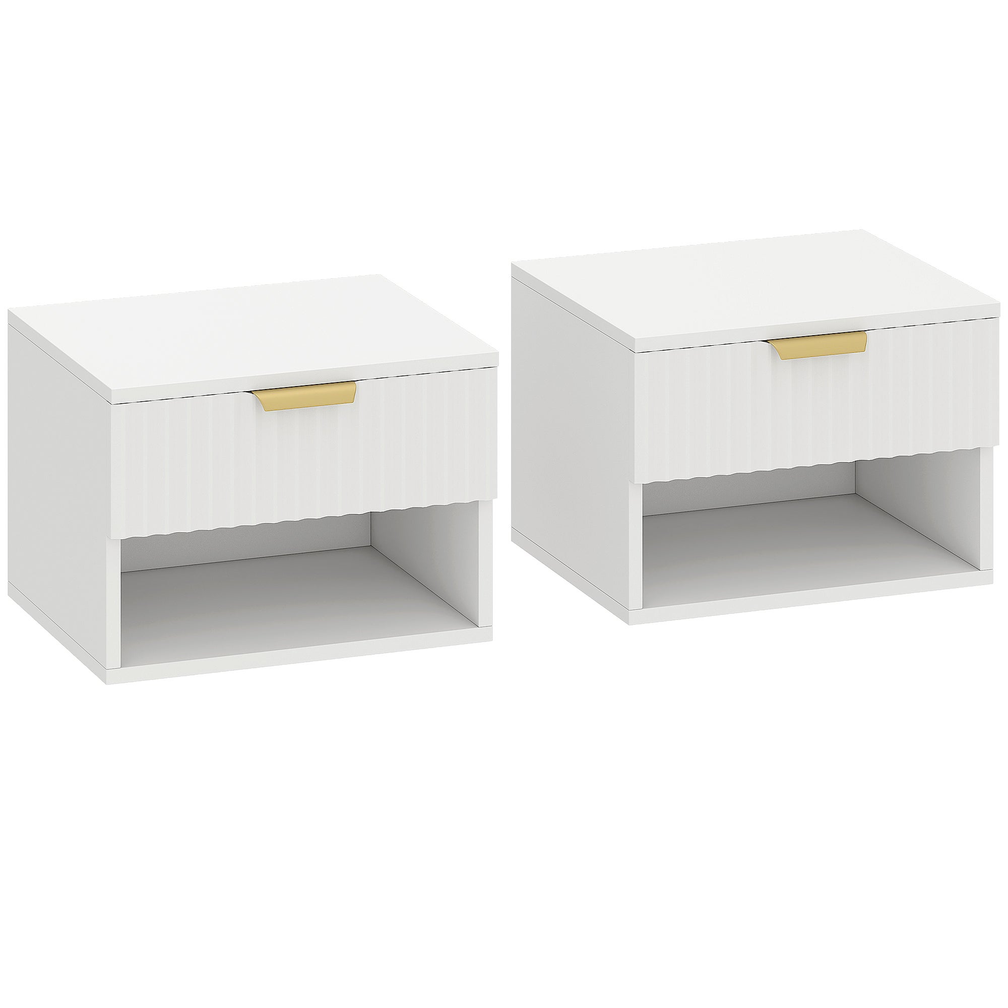 Homcom  Mesitas De Noche Melamina De Madera, Mdf 40X34x29 Cm 83D-096V00wt Blanco , Leroy Merlin